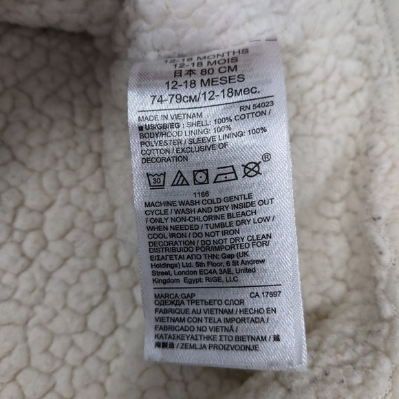 Gap Oatmeal Sherpa Logo Sweatshirt Oatmeal - Picture 7 of 8